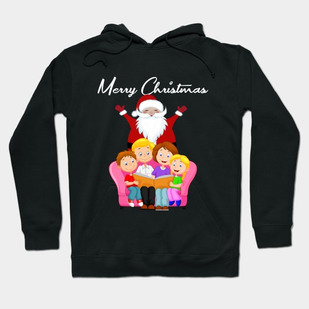 Santa Greeting Family-Xmas Eve Hoodie by MaryMas